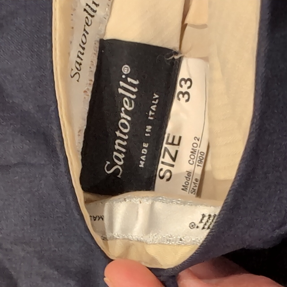Santorelli Slacks Men’s 33x28 Blue 100% Wool Dress Pants Made In ITALY EUC - Picture 5 of 7